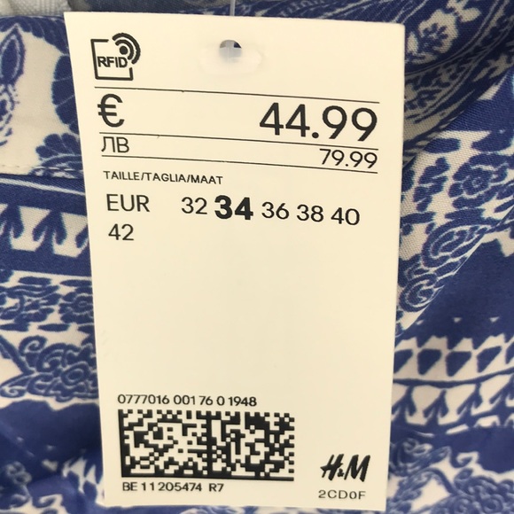 Blue white midi wrap skirt - Picture 2 of 7